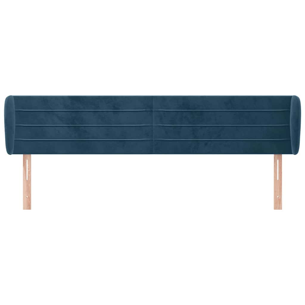 Vidaxl hoofdbord met randen 163x23x78 88 cm fluweel donkerblauw