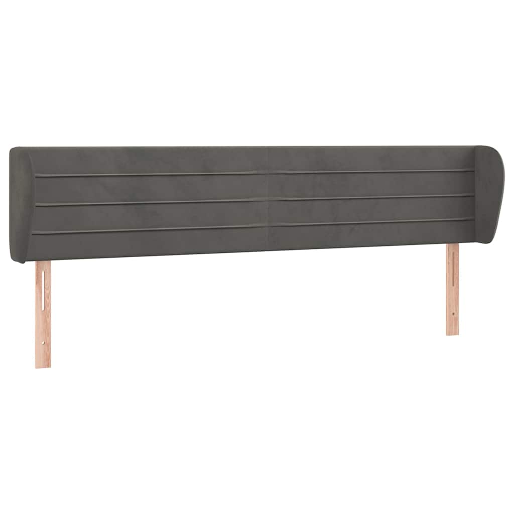 Vidaxl hoofdbord met randen 183x23x78 88 cm fluweel donkergrijs