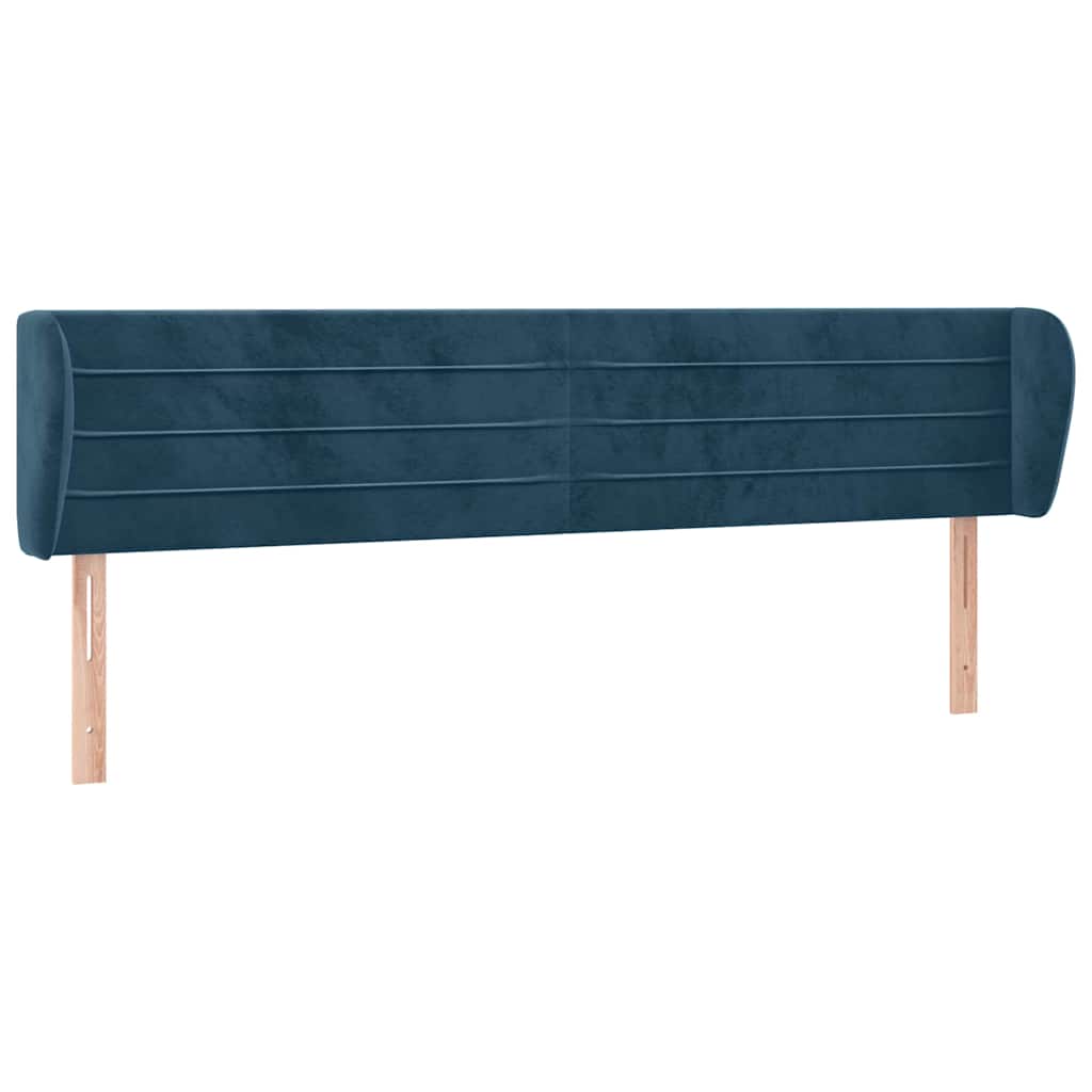 Vidaxl hoofdbord met randen 183x23x78 88 cm fluweel donkerblauw
