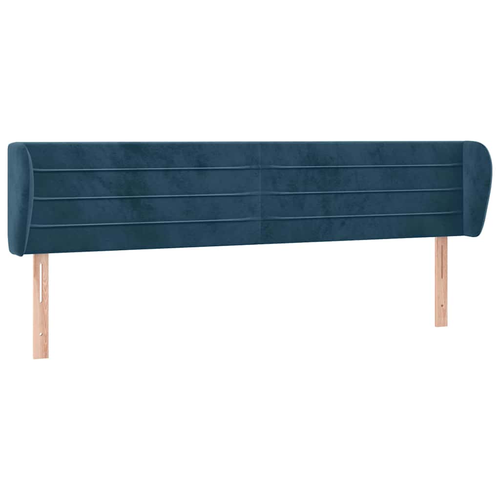 Vidaxl hoofdbord met randen 203x23x78 88 cm fluweel donkerblauw