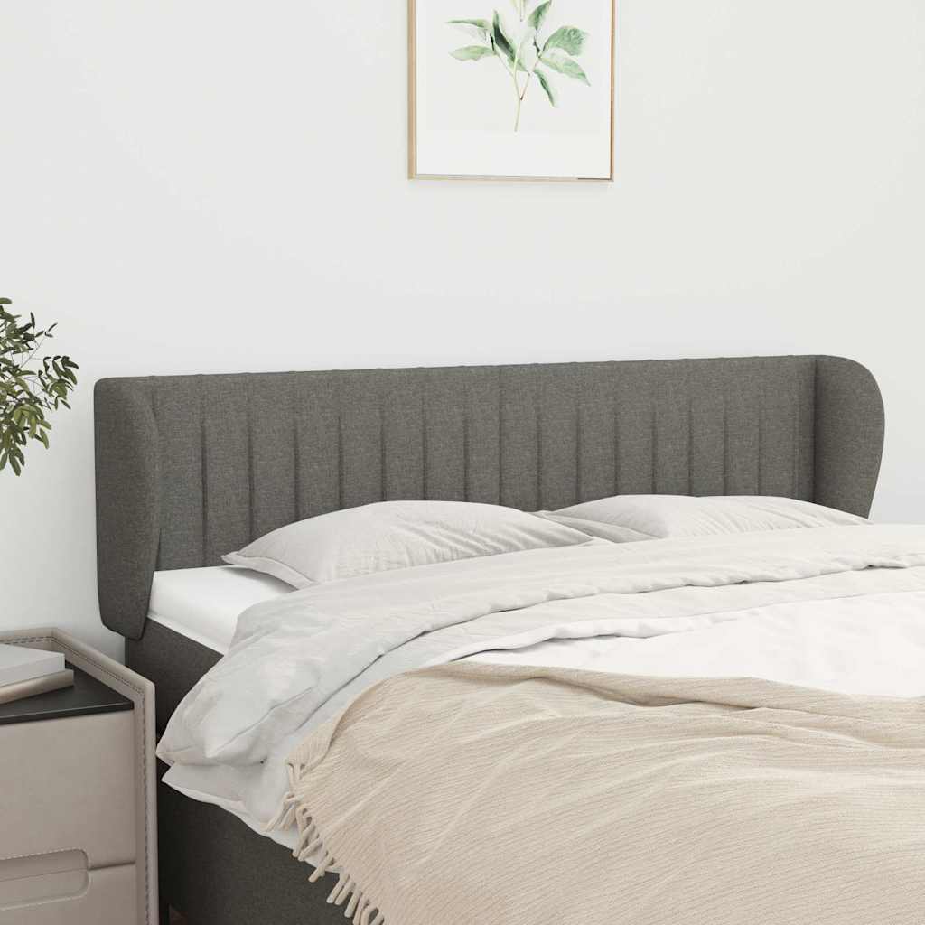 Vidaxl hoofdbord met randen 147x23x78 88 cm stof donkergrijs
