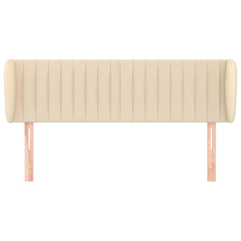 Vidaxl hoofdbord met randen 147x23x78 88 cm stof crèmekleurig