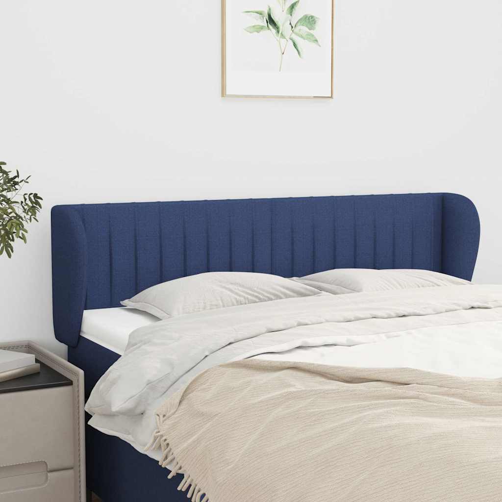 Vidaxl hoofdbord met randen 147x23x78 88 cm stof blauw