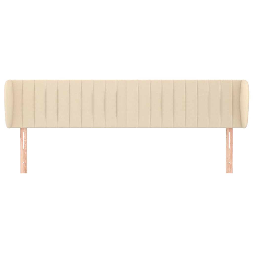 Vidaxl hoofdbord met randen 203x23x78 88 cm stof crèmekleurig