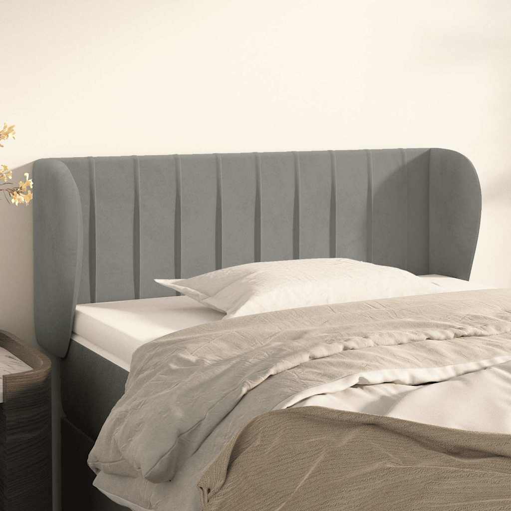 Vidaxl hoofdbord met randen 103x23x78 88 cm fluweel lichtgrijs