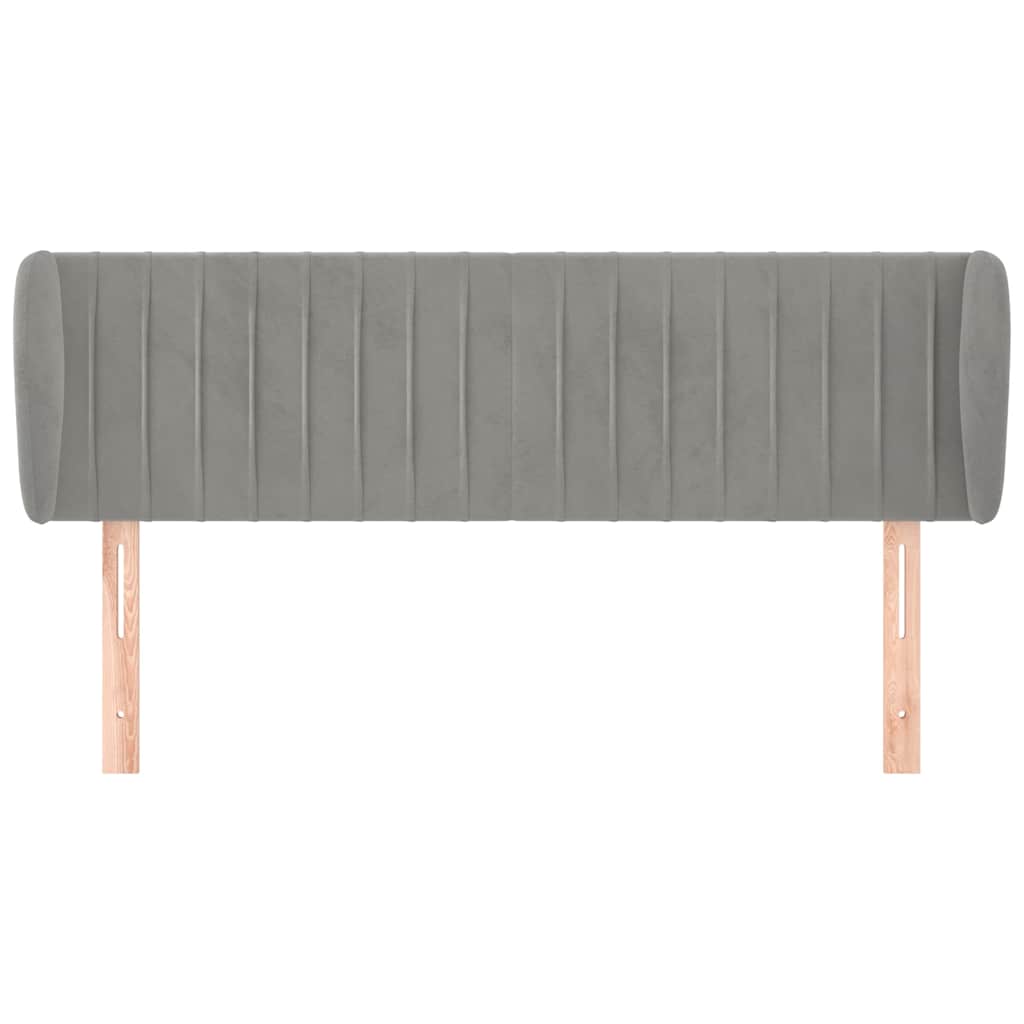 Vidaxl hoofdbord met randen 147x23x78 88 cm fluweel lichtgrijs