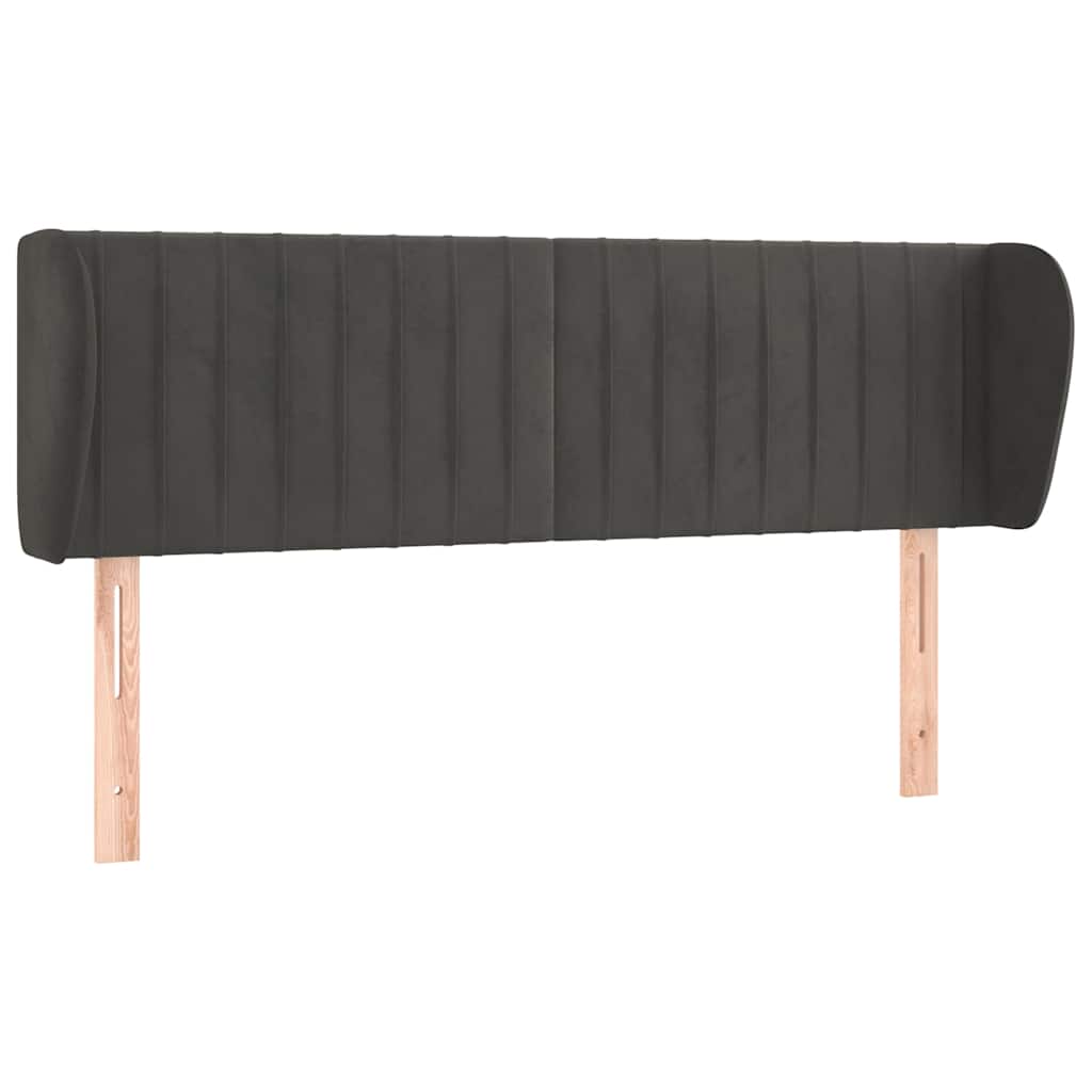 Vidaxl hoofdbord met randen 147x23x78 88 cm fluweel donkergrijs