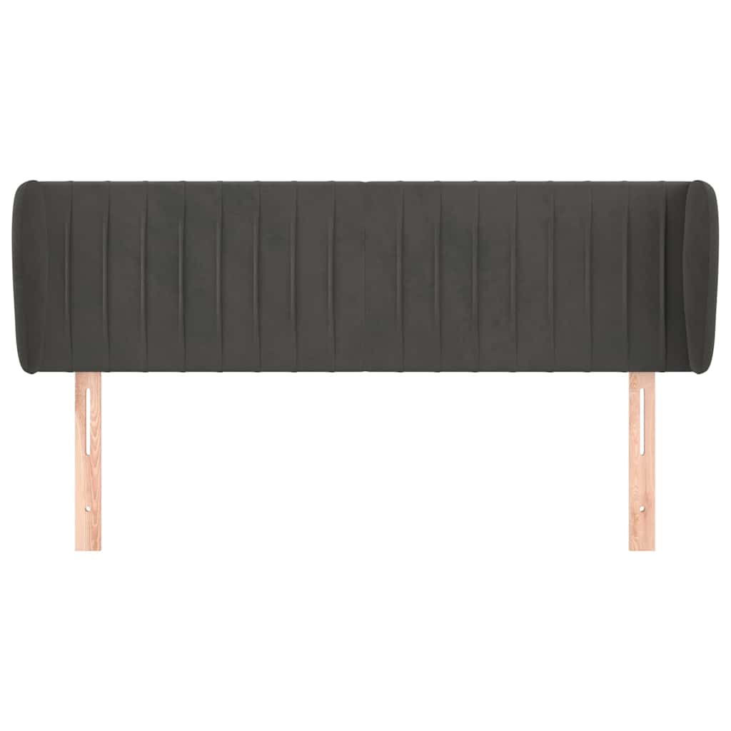 Vidaxl hoofdbord met randen 147x23x78 88 cm fluweel donkergrijs