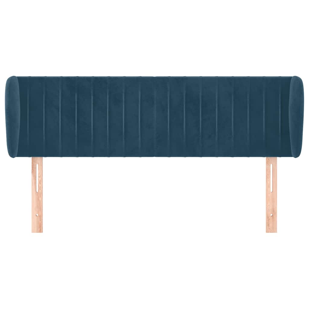 Vidaxl hoofdbord met randen 147x23x78 88 cm fluweel donkerblauw