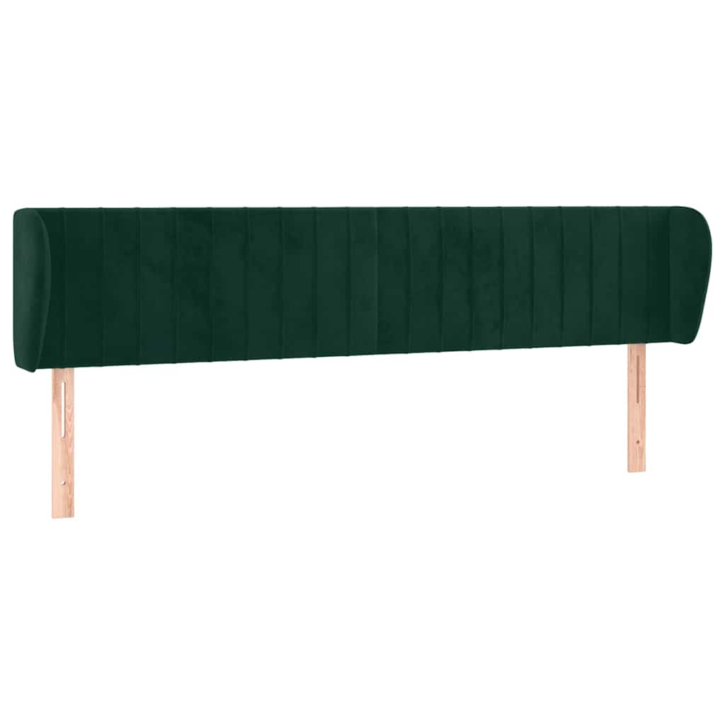 Vidaxl hoofdbord met randen 163x23x78 88 cm fluweel donkergroen