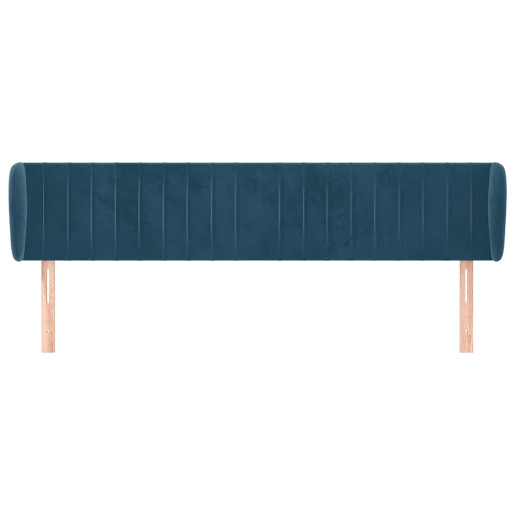 Vidaxl hoofdbord met randen 163x23x78 88 cm fluweel donkerblauw