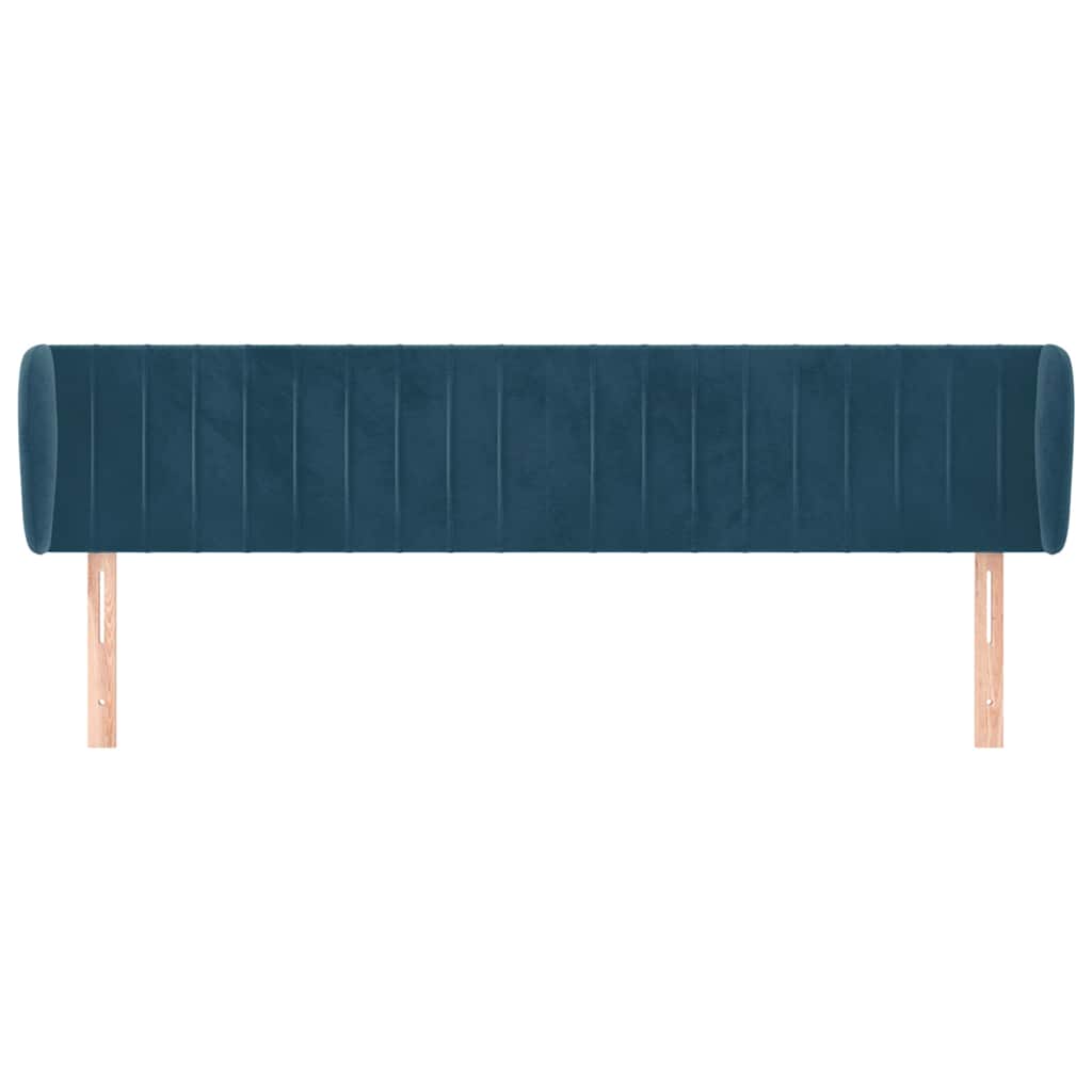 Vidaxl hoofdbord met randen 183x23x78 88 cm fluweel donkerblauw