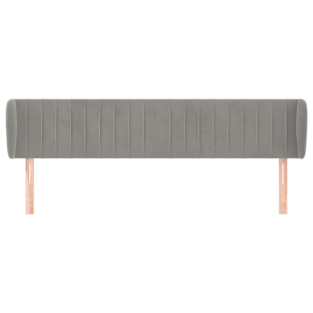 Vidaxl hoofdbord met randen 203x23x78 88 cm fluweel lichtgrijs