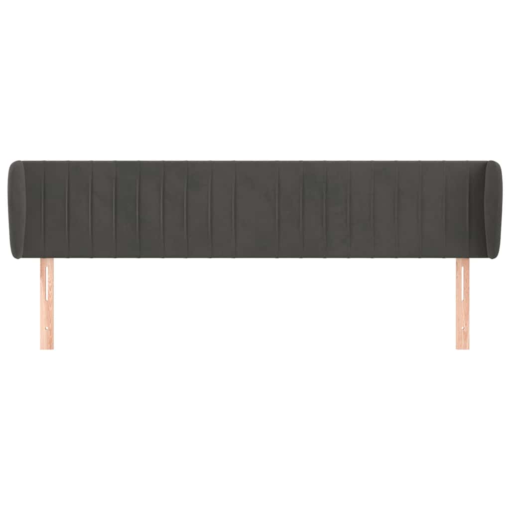 Vidaxl hoofdbord met randen 203x23x78 88 cm fluweel donkergrijs