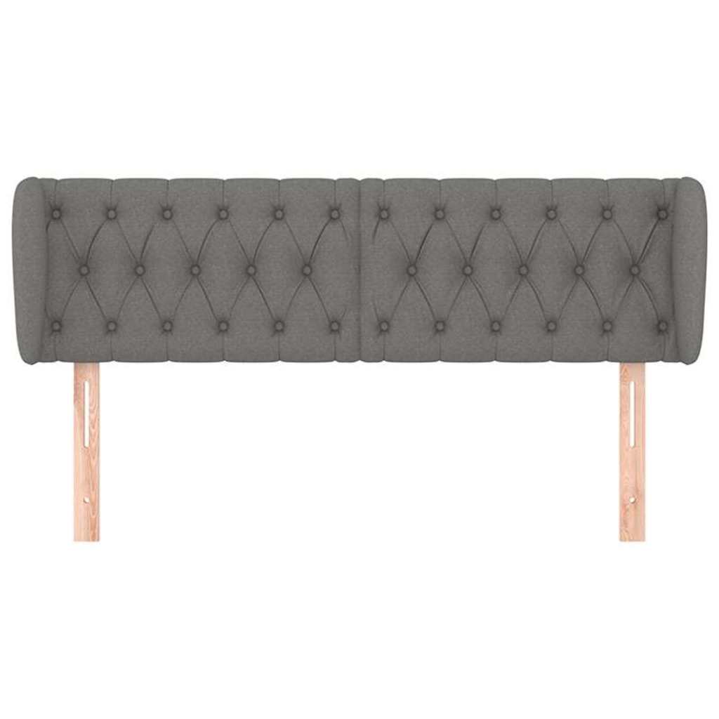Vidaxl hoofdbord met randen 147x23x78 88 cm stof donkergrijs