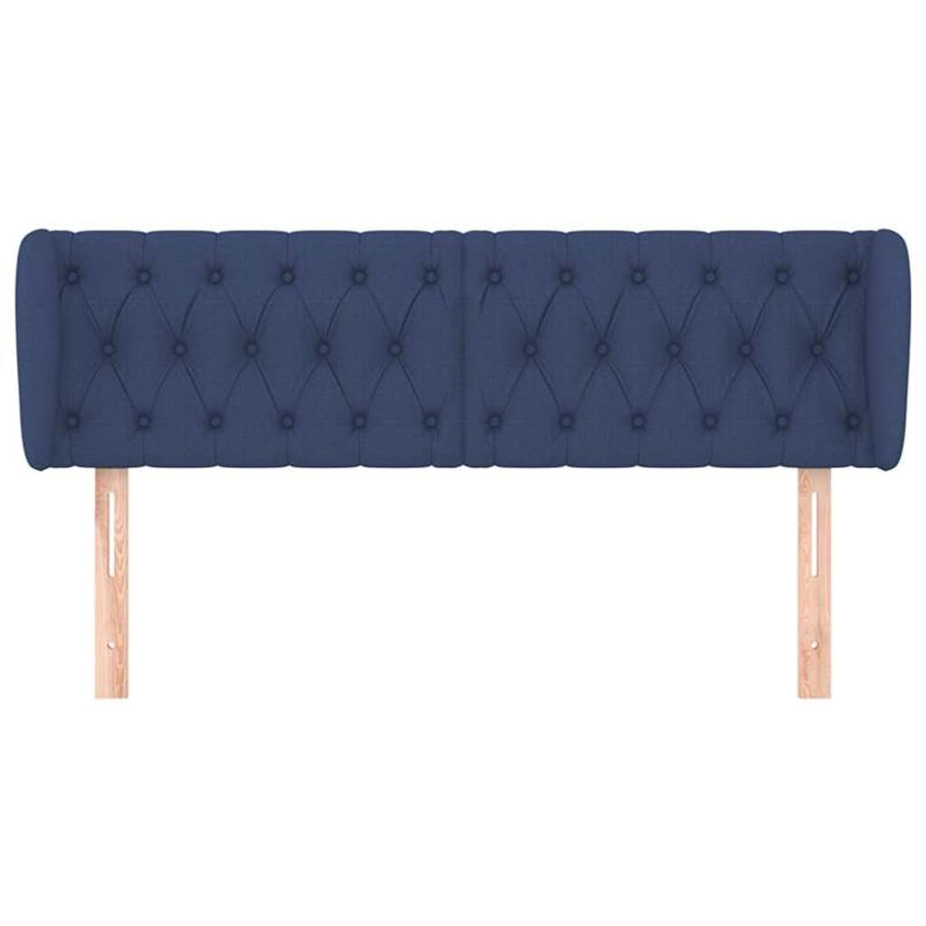 Vidaxl hoofdbord met randen 163x23x78 88 cm stof blauw