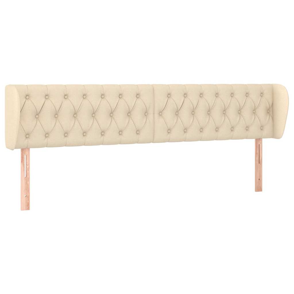 Vidaxl hoofdbord met randen 203x23x78 88 cm stof crèmekleurig