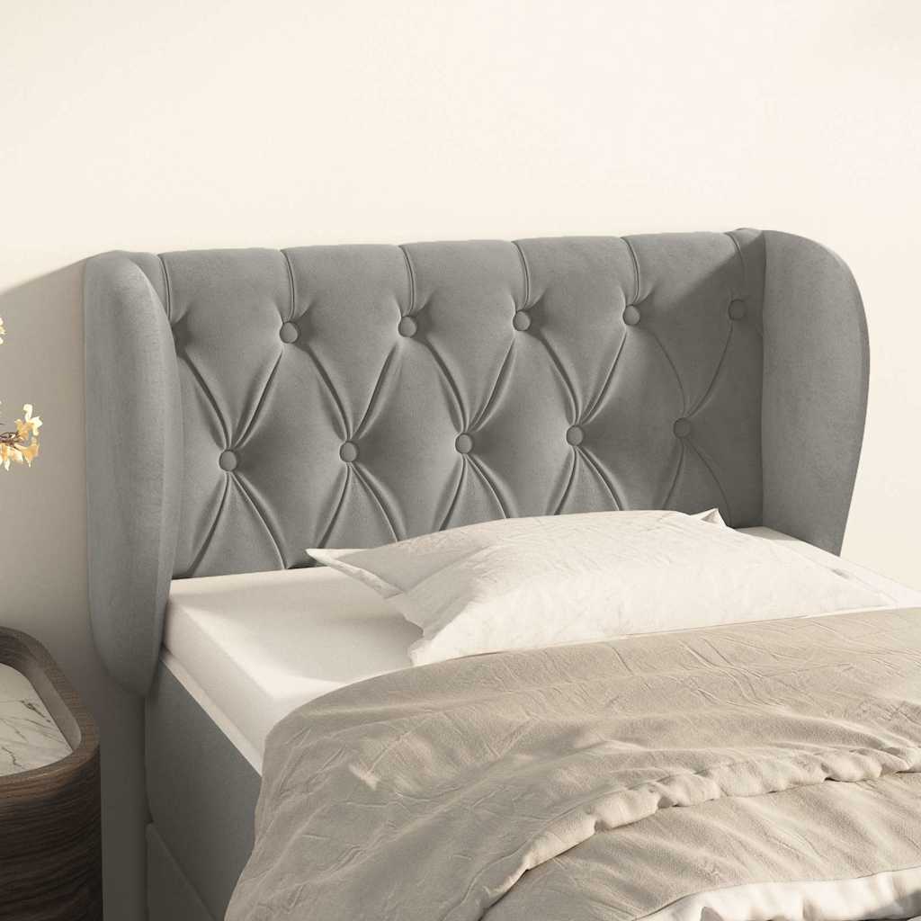 Vidaxl hoofdbord met randen 83x23x78 88 cm fluweel lichtgrijs