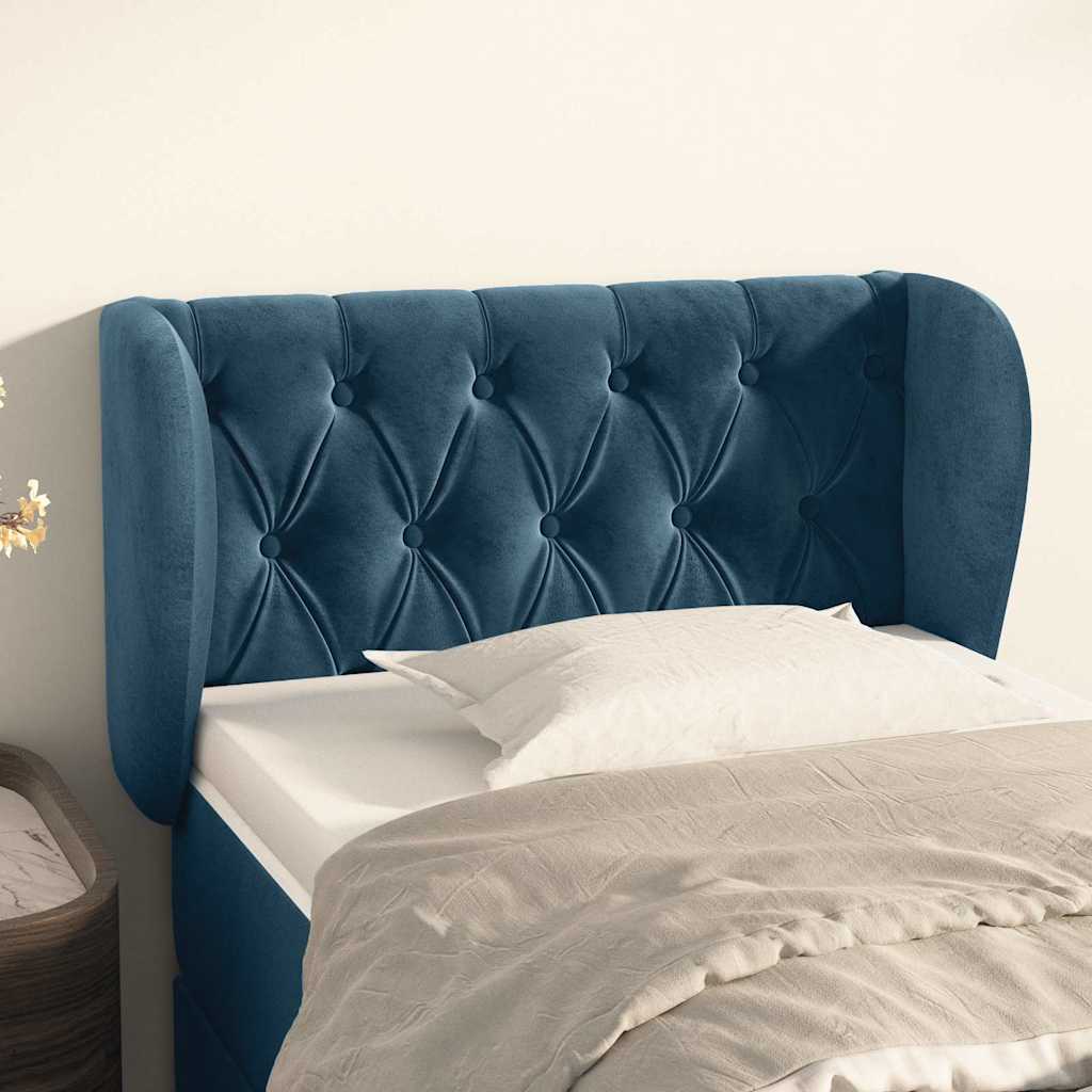 Vidaxl hoofdbord met randen 83x23x78 88 cm fluweel donkerblauw