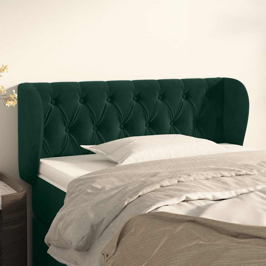 Vidaxl hoofdbord met randen 93x23x78 88 cm fluweel donkergroen