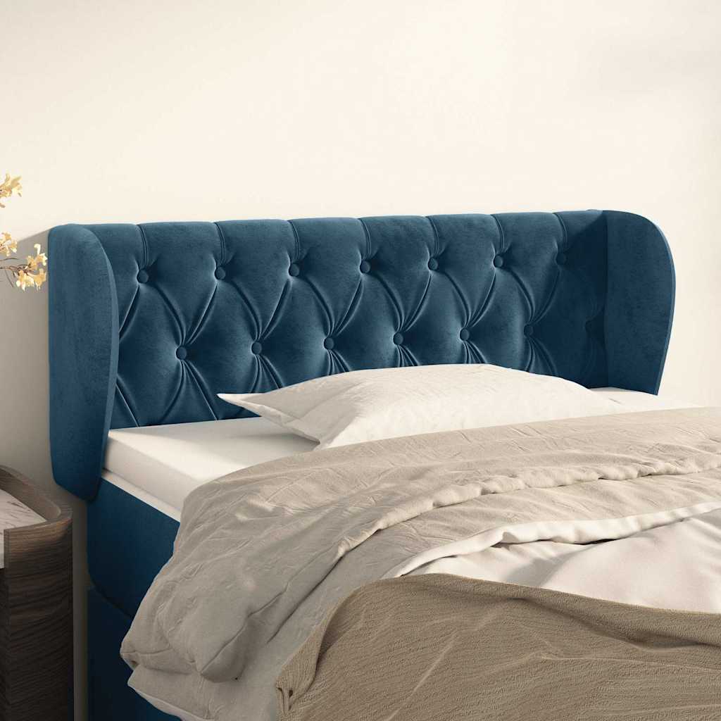 Vidaxl hoofdbord met randen 93x23x78 88 cm fluweel donkerblauw