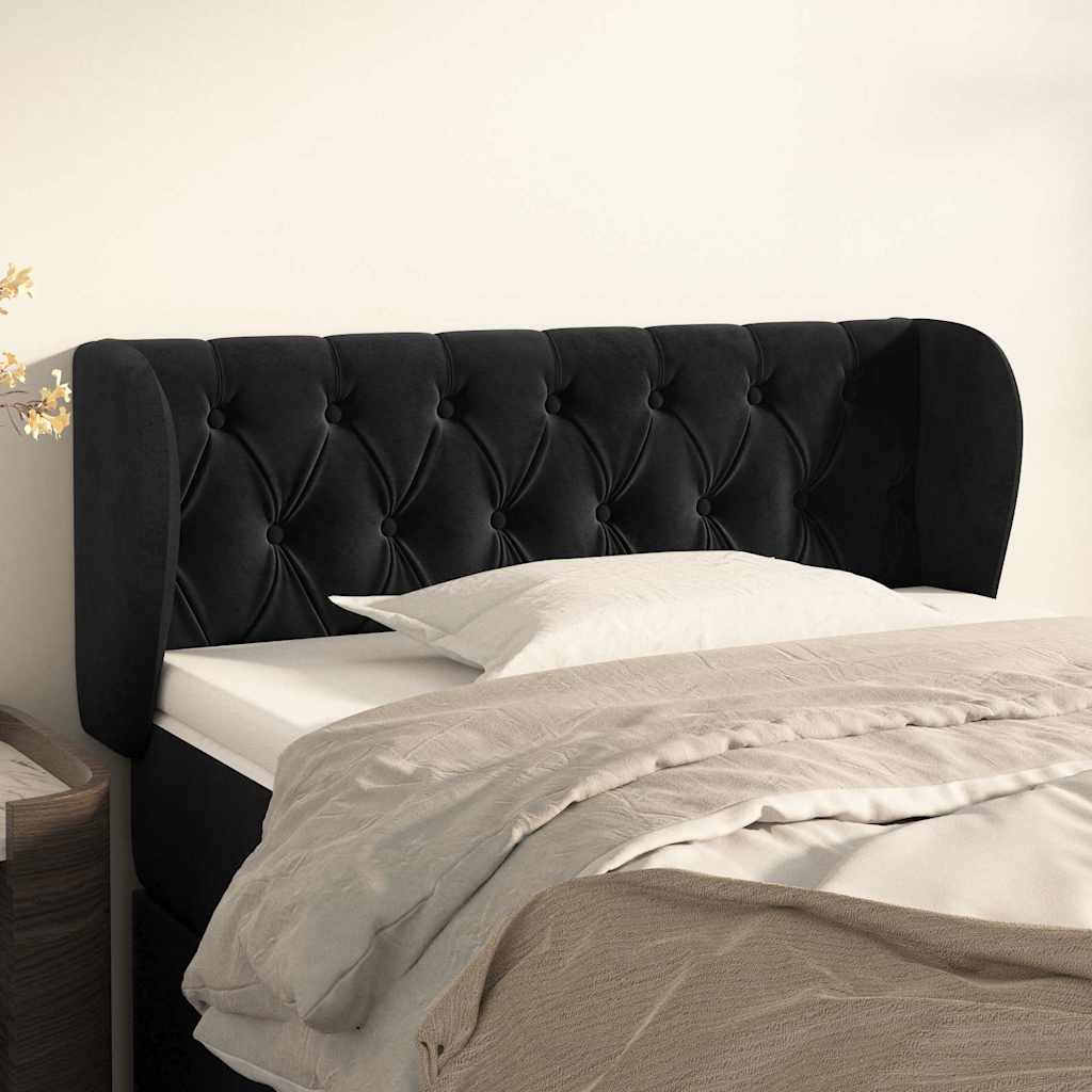 Vidaxl hoofdbord met randen 103x23x78 88 cm fluweel zwart