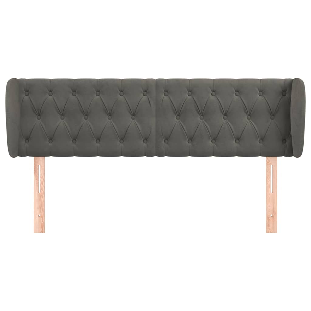 Vidaxl hoofdbord met randen 147x23x78 88 cm fluweel donkergrijs