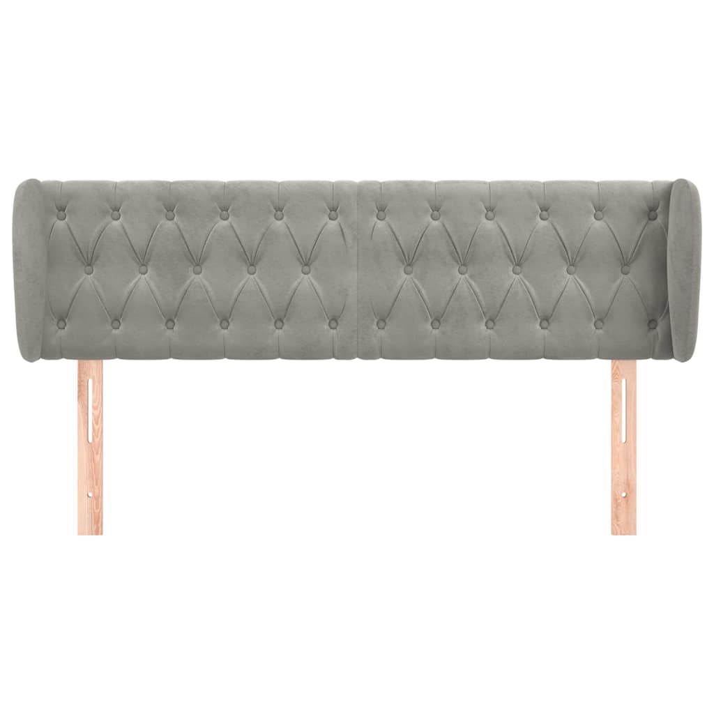 Vidaxl hoofdbord met randen 163x23x78 88 cm fluweel lichtgrijs