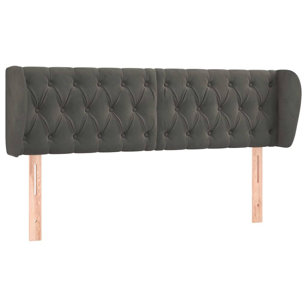 Vidaxl hoofdbord met randen 163x23x78 88 cm fluweel donkergrijs