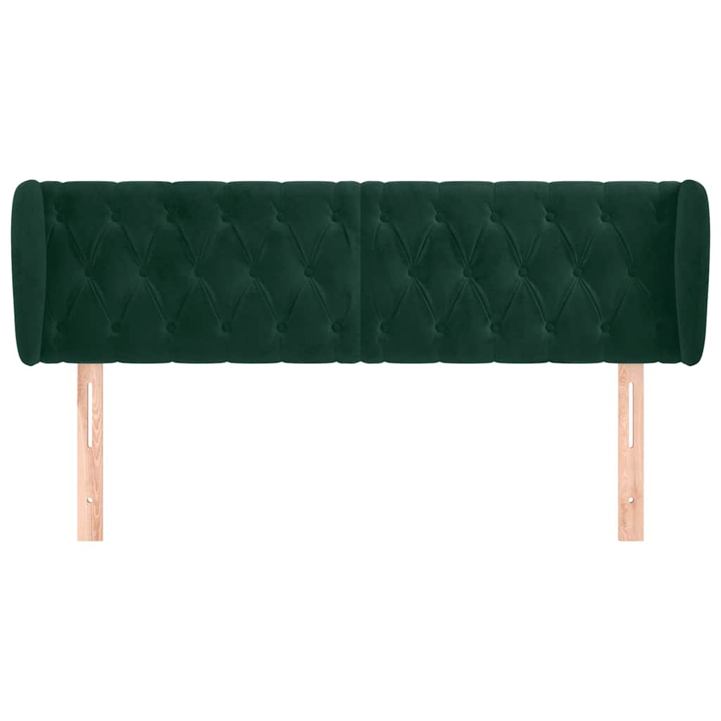 Vidaxl hoofdbord met randen 163x23x78 88 cm fluweel donkergroen