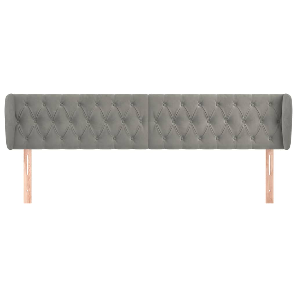 Vidaxl hoofdbord met randen 183x23x78 88 cm fluweel lichtgrijs