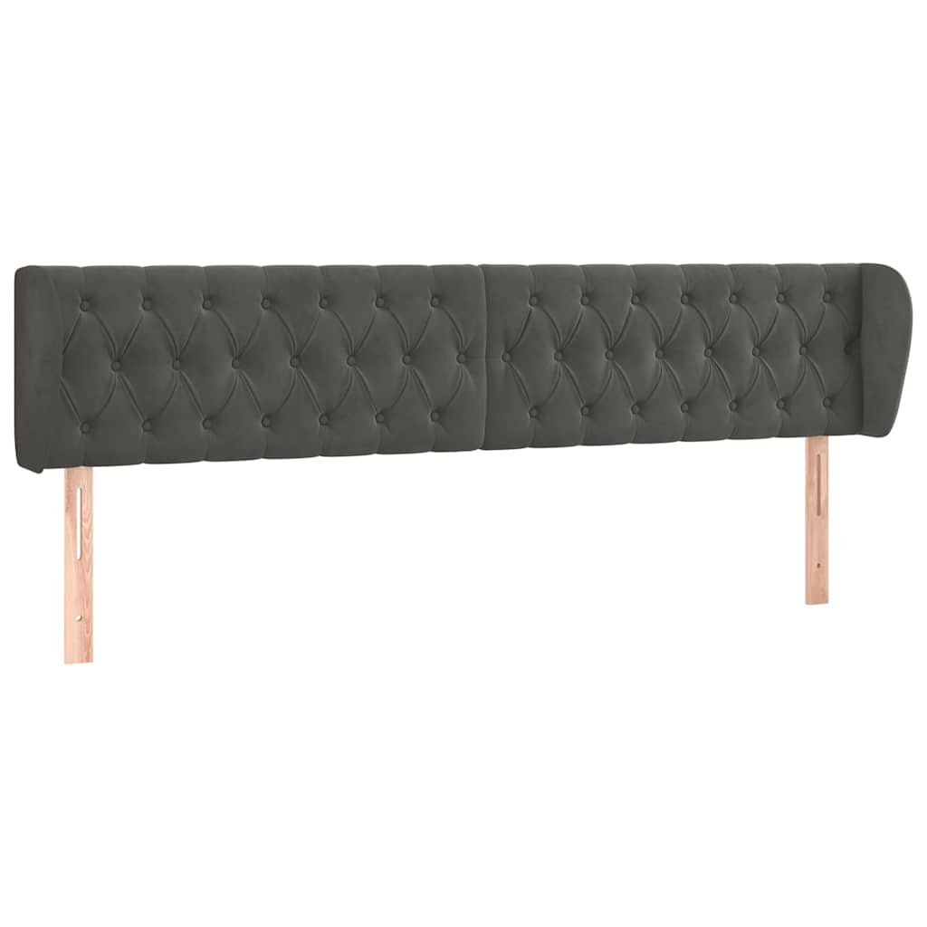 Vidaxl hoofdbord met randen 183x23x78 88 cm fluweel donkergrijs