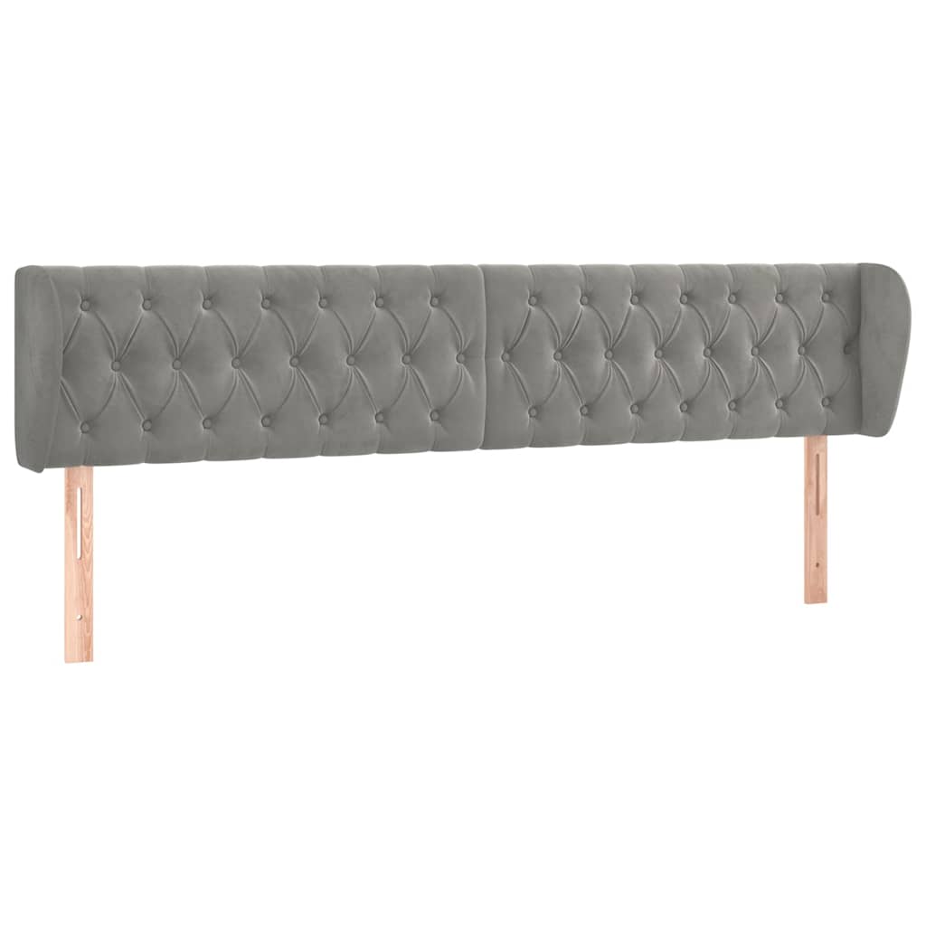 Vidaxl hoofdbord met randen 203x23x78 88 cm fluweel lichtgrijs