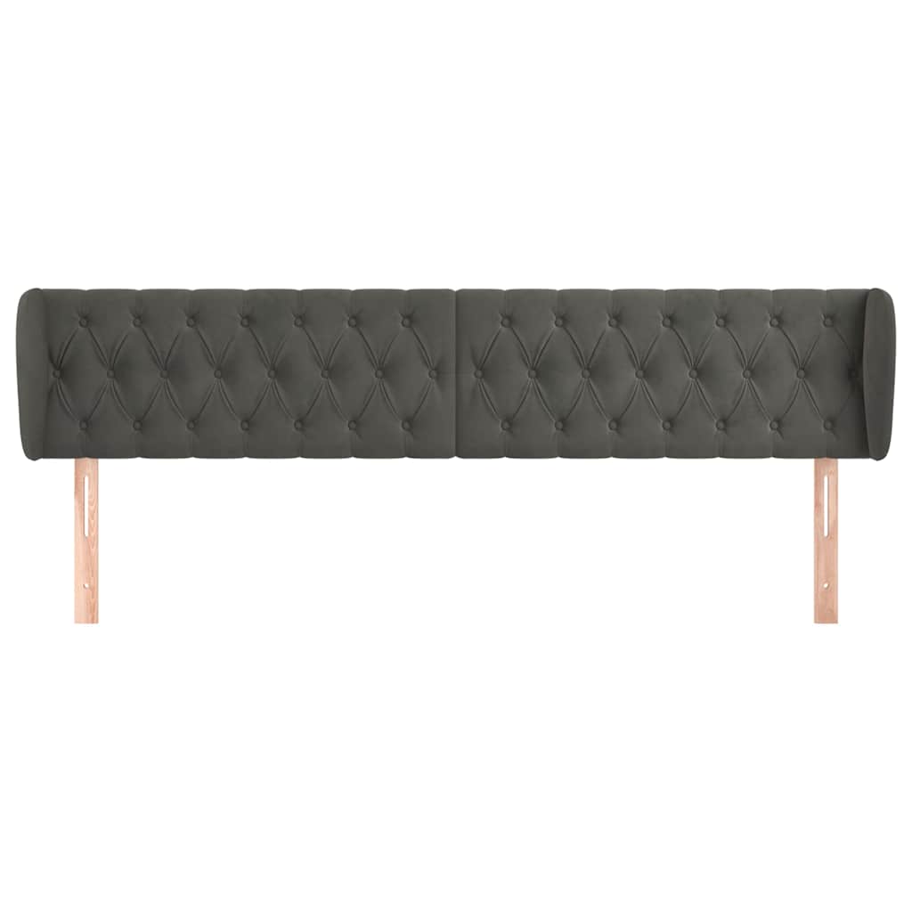 Vidaxl hoofdbord met randen 203x23x78 88 cm fluweel donkergrijs