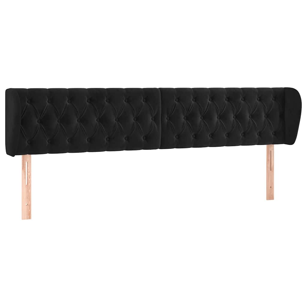 Vidaxl hoofdbord met randen 203x23x78 88 cm fluweel zwart