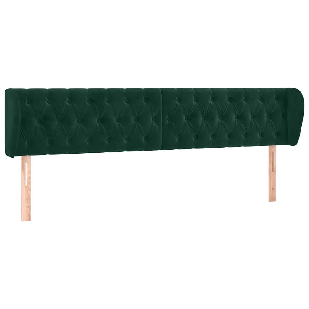 Vidaxl hoofdbord met randen 203x23x78 88 cm fluweel donkergroen