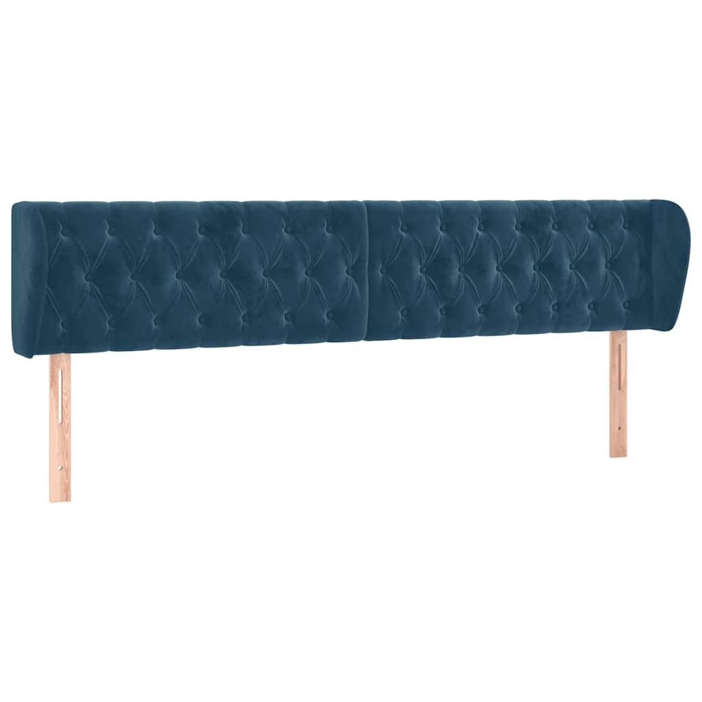 Vidaxl hoofdbord met randen 203x23x78 88 cm fluweel donkerblauw