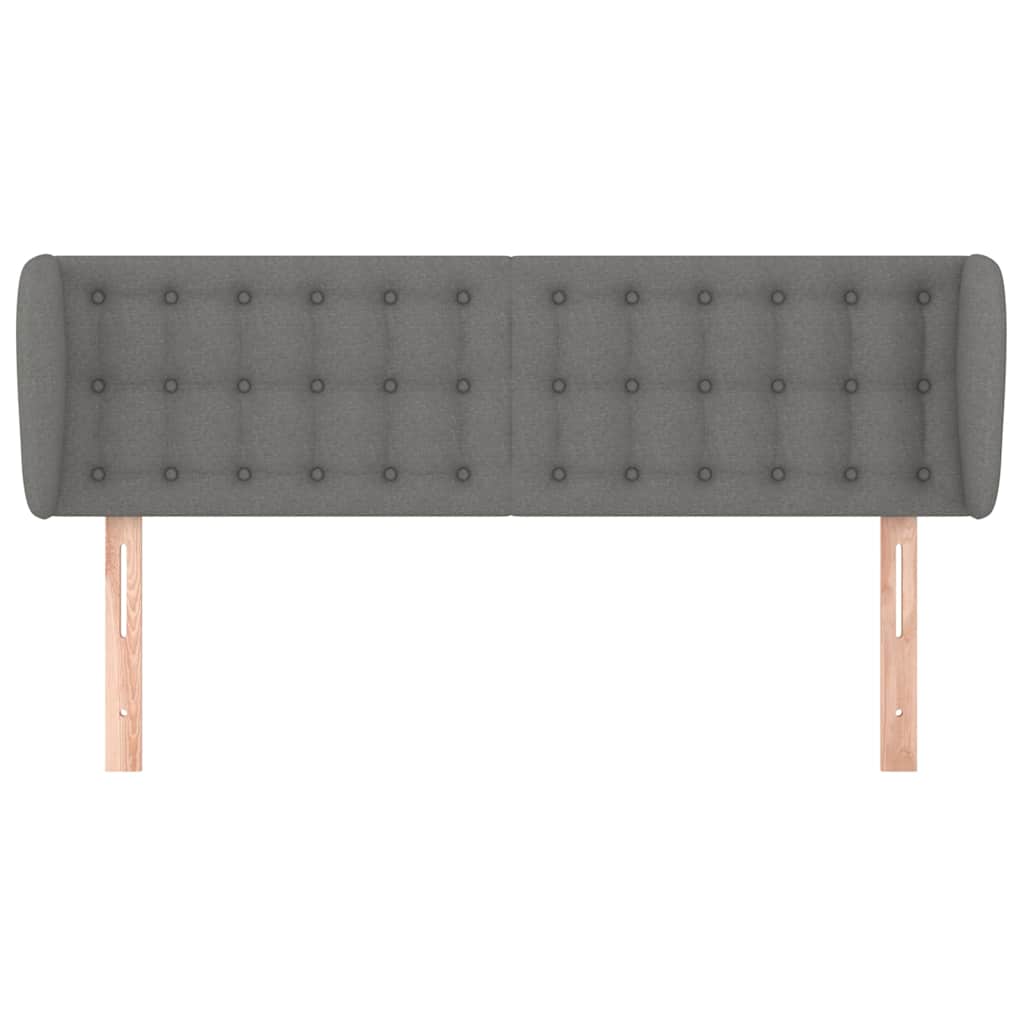 Vidaxl hoofdbord met randen 147x23x78 88 cm stof donkergrijs