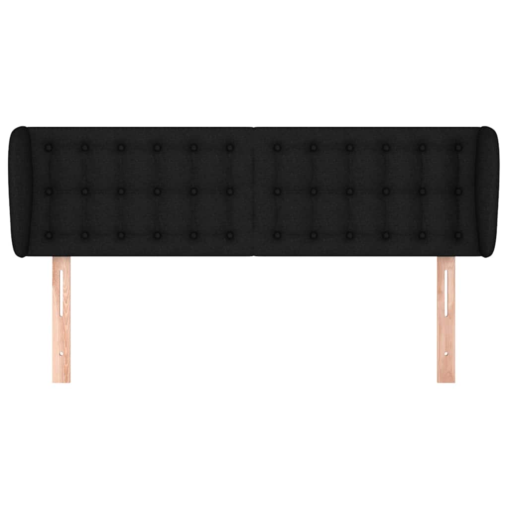 Vidaxl hoofdbord met randen 147x23x78 88 cm stof zwart