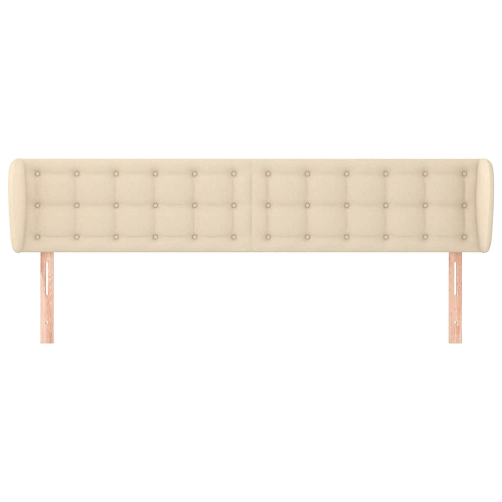 Vidaxl hoofdbord met randen 163x23x78 88 cm stof crèmekleurig