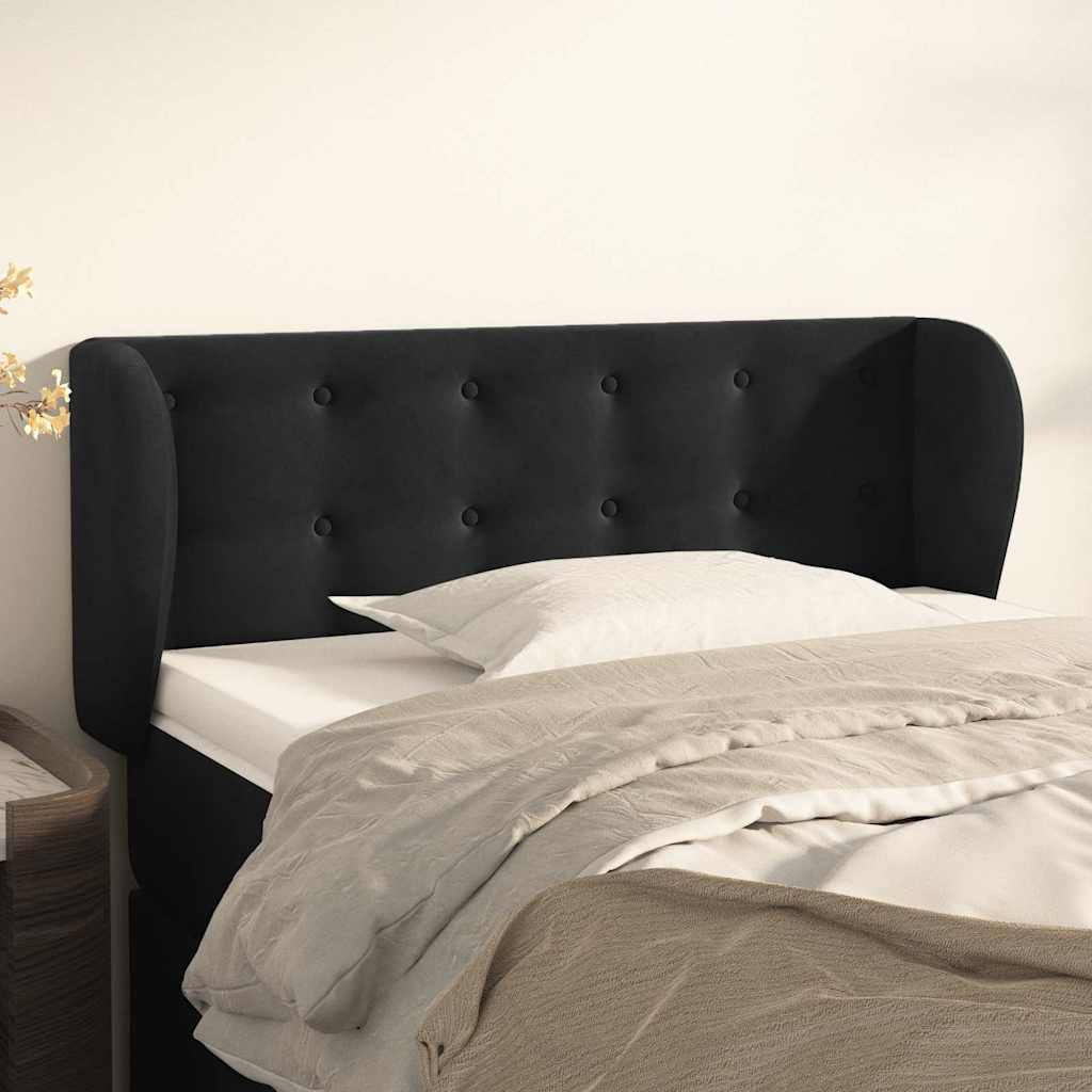 Vidaxl hoofdbord met randen 83x23x78 88 cm fluweel zwart