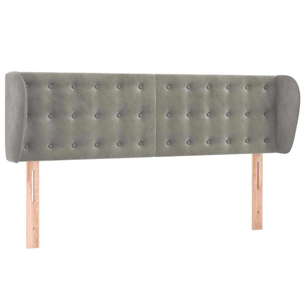 Vidaxl hoofdbord met randen 147x23x78 88 cm fluweel lichtgrijs
