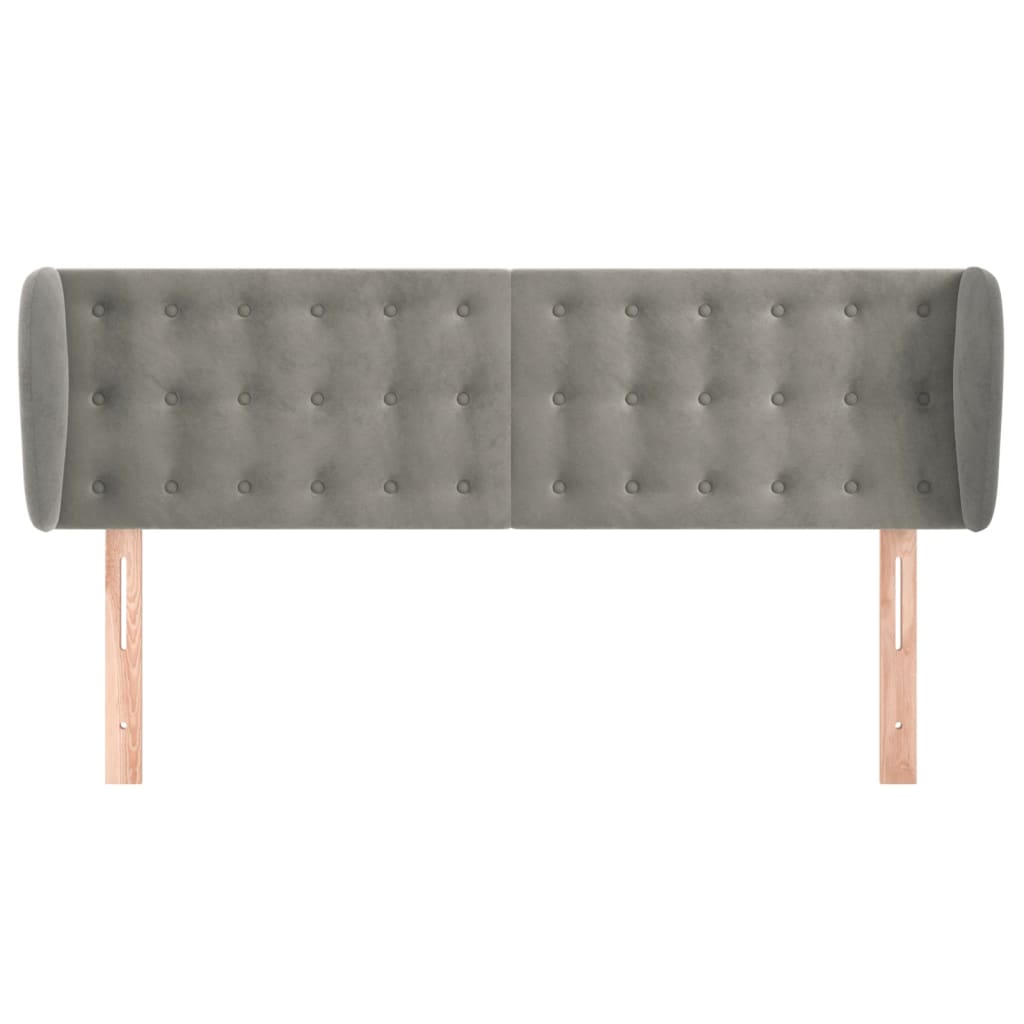 Vidaxl hoofdbord met randen 147x23x78 88 cm fluweel lichtgrijs