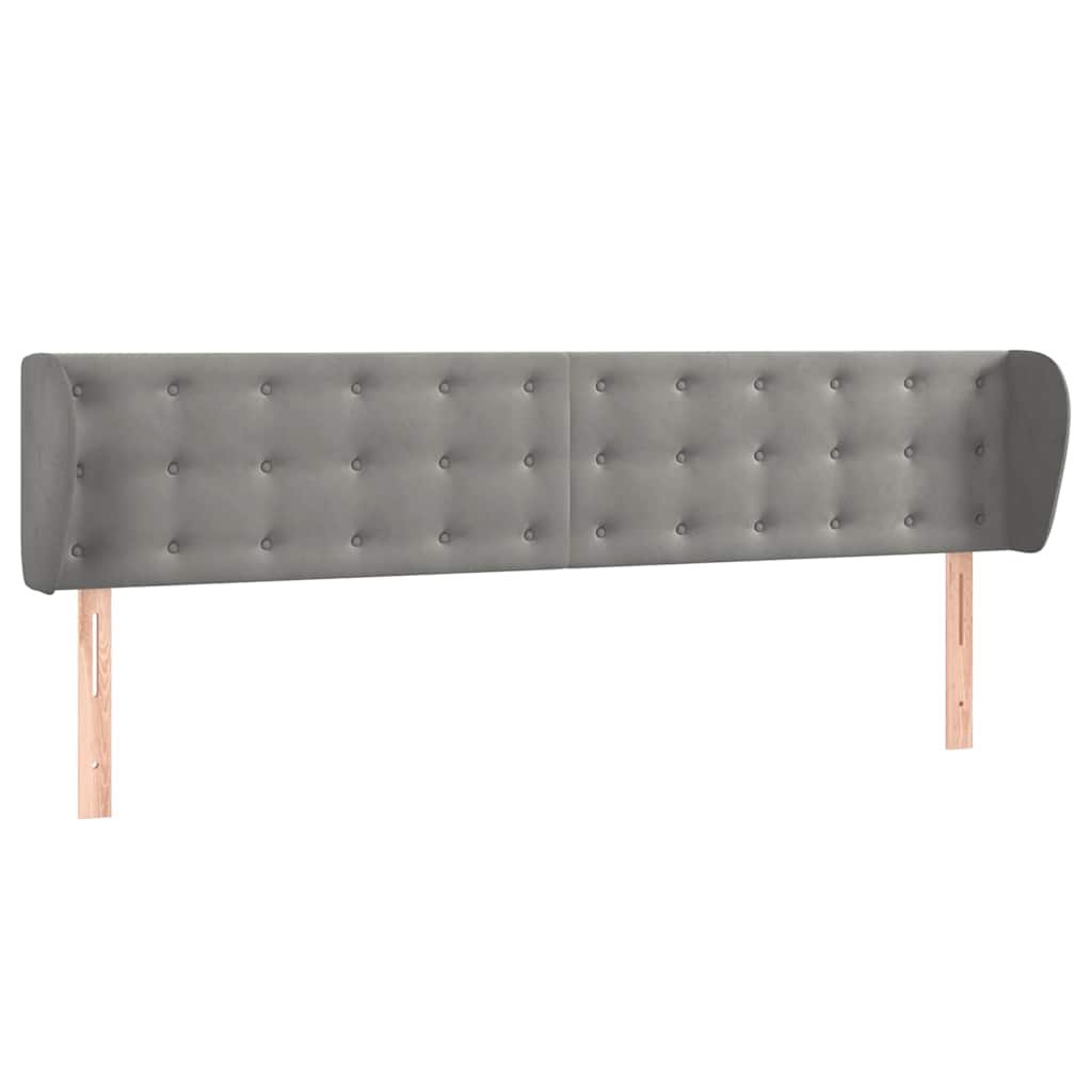 Vidaxl hoofdbord met randen 183x23x78 88 cm fluweel lichtgrijs