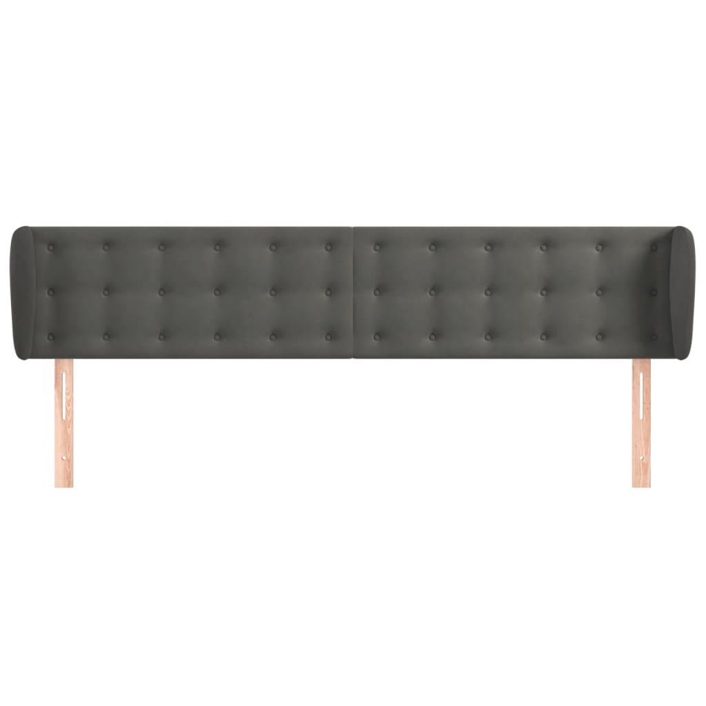 Vidaxl hoofdbord met randen 183x23x78 88 cm fluweel donkergrijs