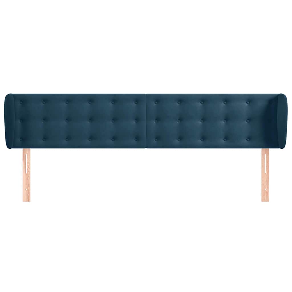 Vidaxl hoofdbord met randen 183x23x78 88 cm fluweel donkerblauw
