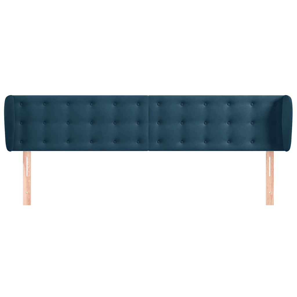 Vidaxl hoofdbord met randen 203x23x78 88 cm fluweel donkerblauw