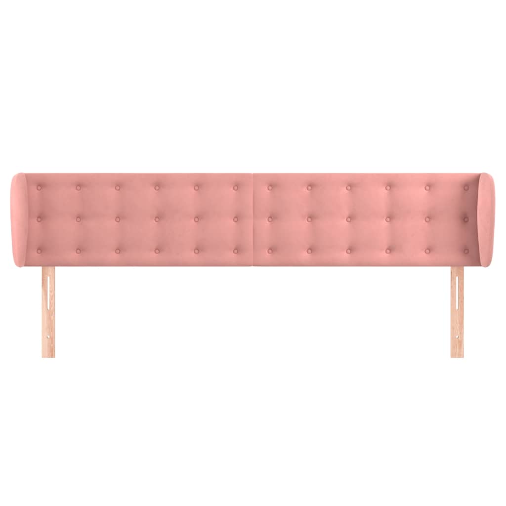 Vidaxl hoofdbord met randen 203x23x78 88 cm fluweel roze