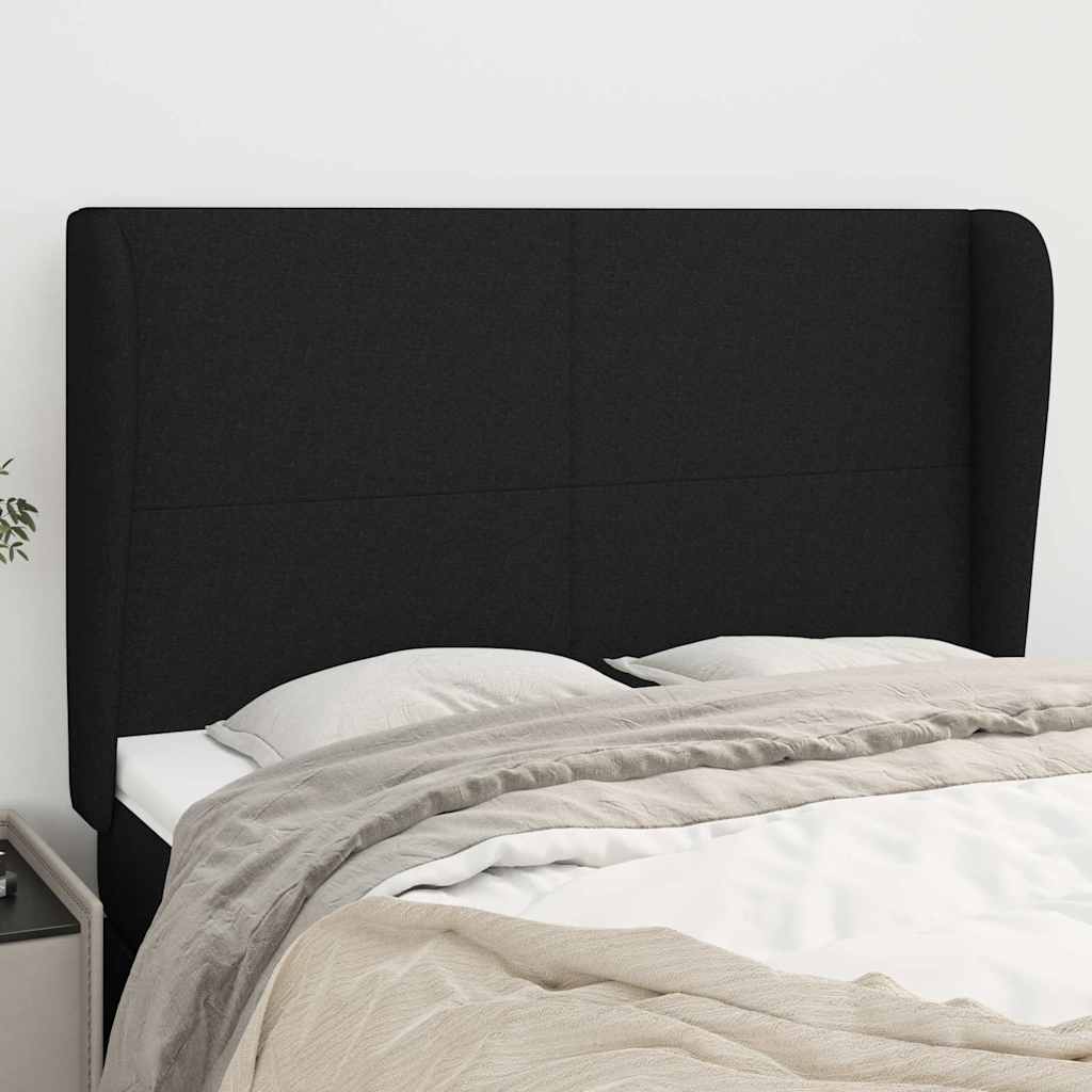 Vidaxl hoofdbord met randen 147x23x118 128 cm stof zwart