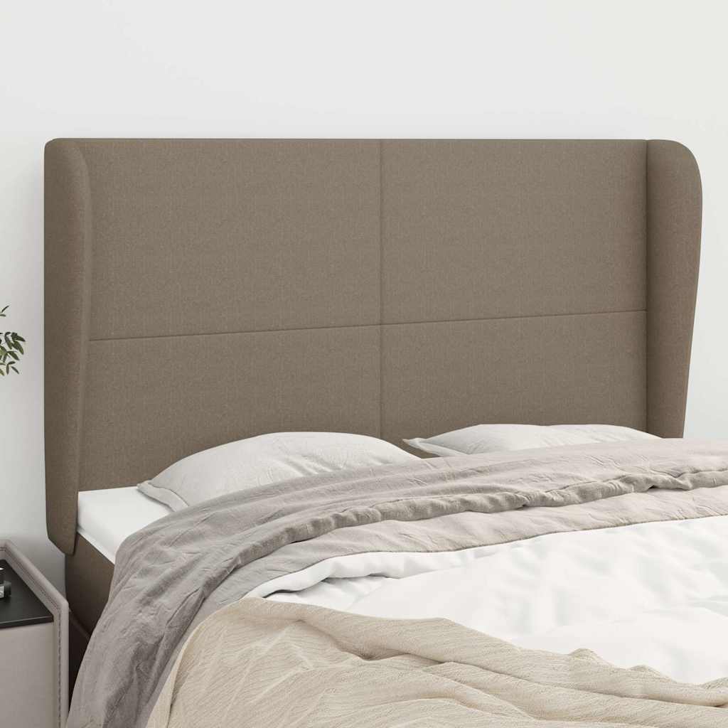 Vidaxl hoofdbord met randen 147x23x118 128 cm stof taupe